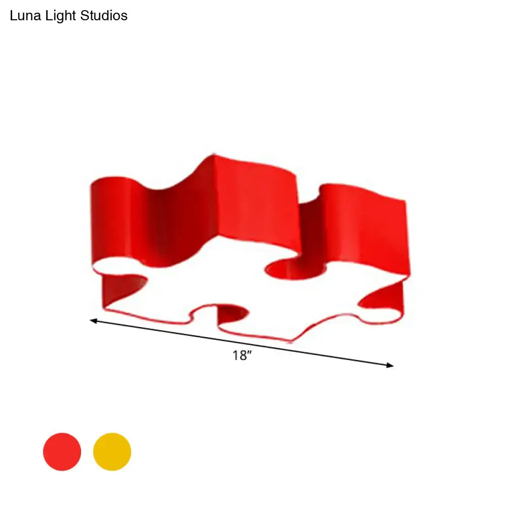 Red glossy acrylic puzzles ceiling flush wall sconce from decorbites kids style jigsaw puzzles ceiling light