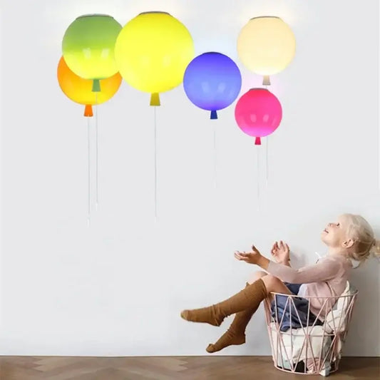 Colorful multi color kids balloon pendant light with spherical green yellow blue and pink kid room decorbites kids balloon lamps