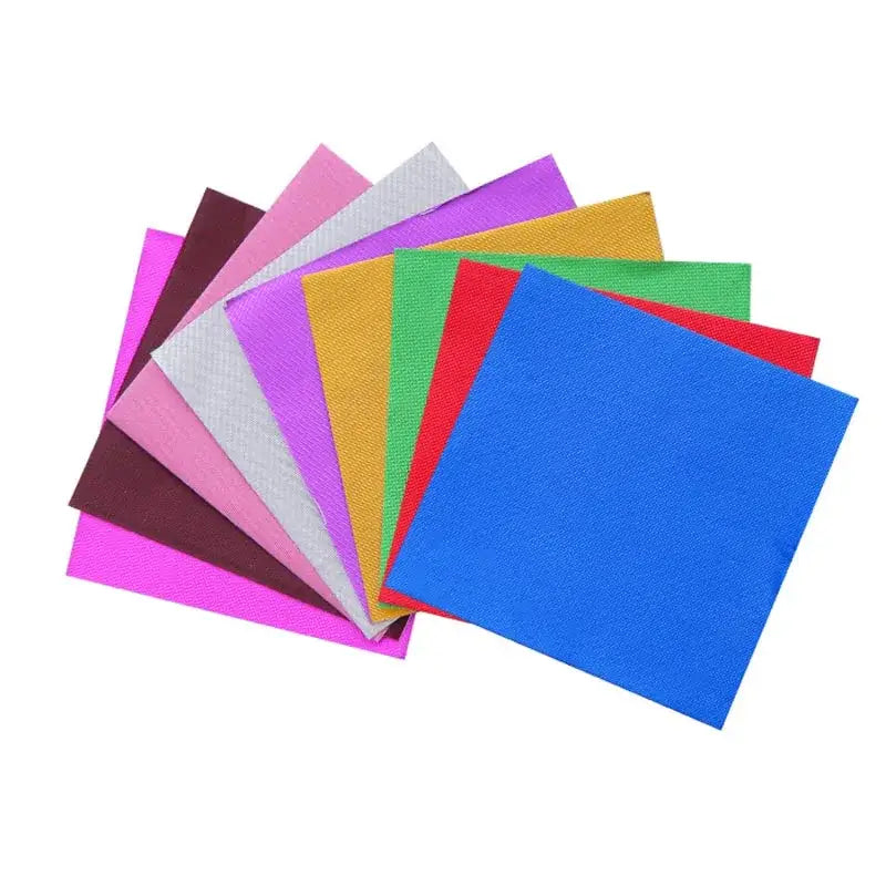 A vibrant assortment of decorbites colorful tinfoils 8x8cm in blue pink purple green red yellow and silver for candy wrapping
