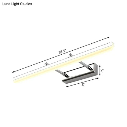 Contemporary acrylic chrome wall sconce led vanity light with polished chrome finish and integrated warm white illumination