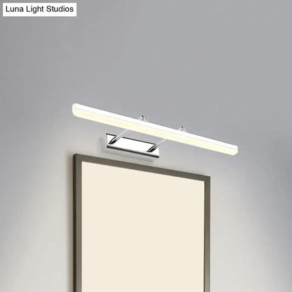 Contemporary acrylic chrome wall sconce with modern chrome finish and soft white led mirror light for bathroom vanity