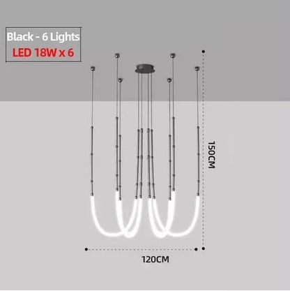 Contemporary Acrylic Line Pendant Light In Brushed Nickel - Decorbites
