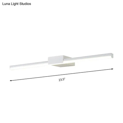 Contemporary black and white linear led wall light fixture with sleek rectangular design and central mounting bracket