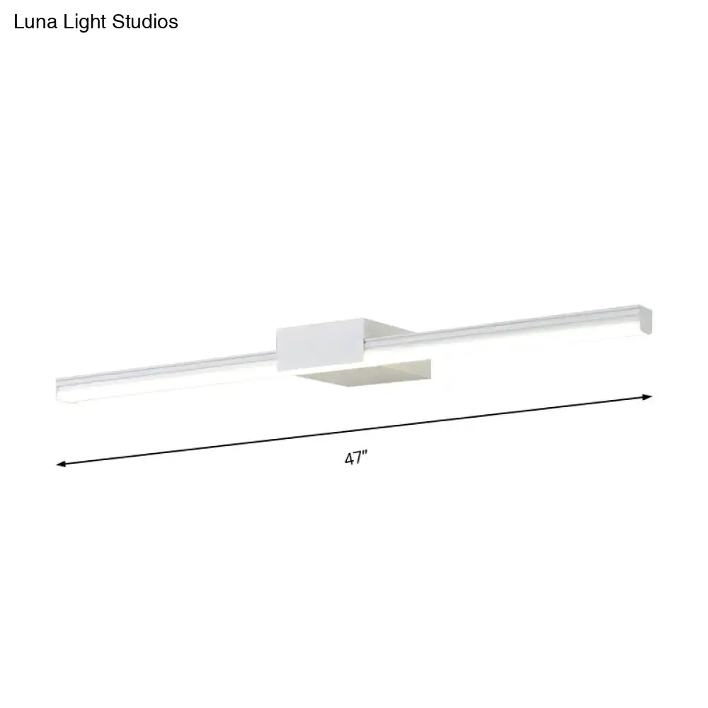 Contemporary black and white linear led wall light fixture with sleek rectangular design and central square housing