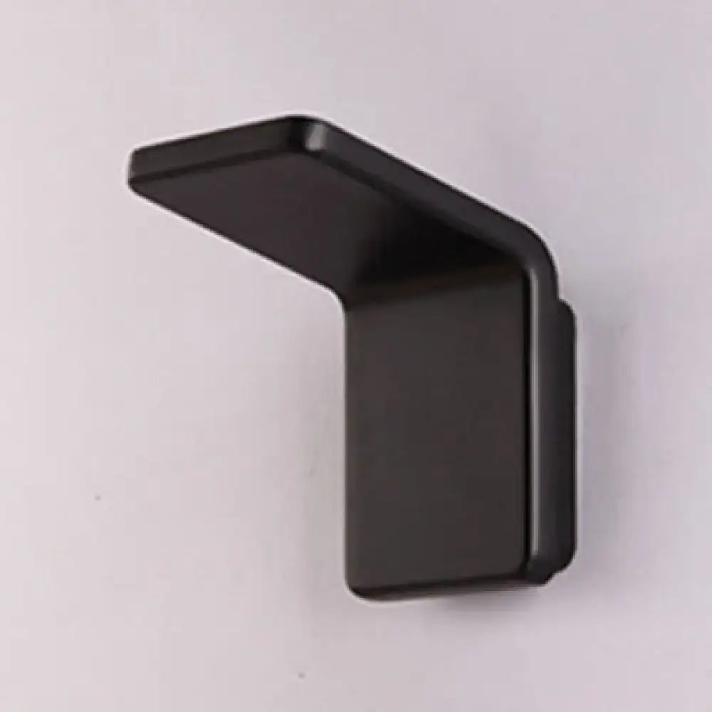 Black matte finished l-shaped wall mounted shelf bracket for contemporary black white slatted led wall lamp living room sconce
