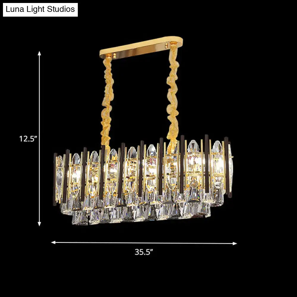 Decorbites™ contemporary crystal cone light fixture with gold finish 10 light bulbs 220v-240v ceiling suspension lamp