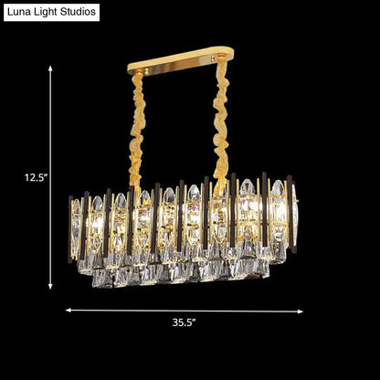 Decorbites™ contemporary crystal cone light fixture with gold finish 10 light bulbs 220v-240v ceiling suspension lamp