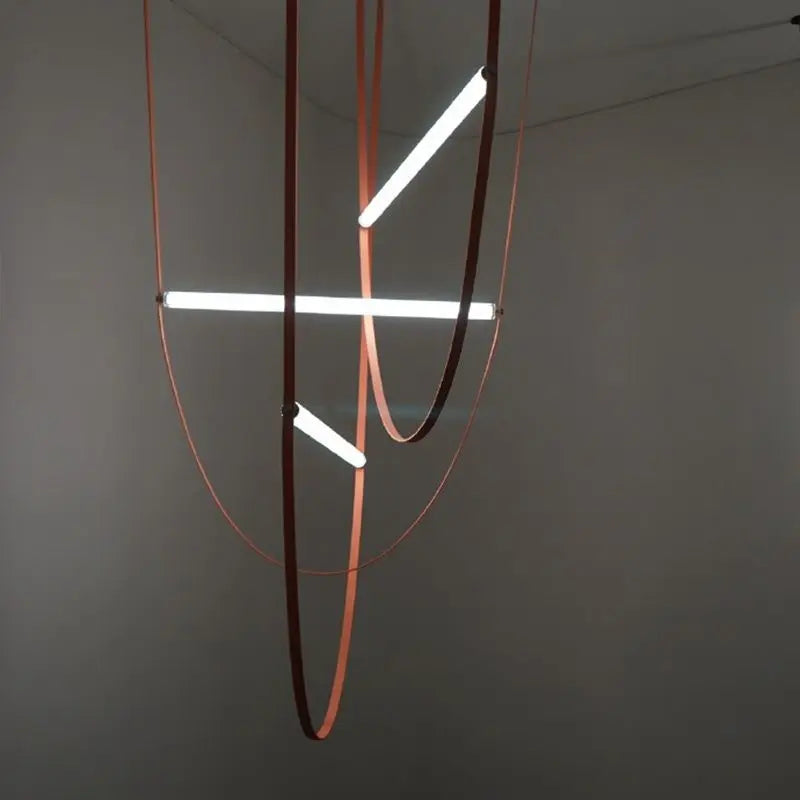 Contemporary Leather Belt Dimmable LED Pendant Light