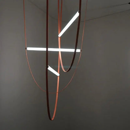 Contemporary Leather Belt Dimmable LED Pendant Light