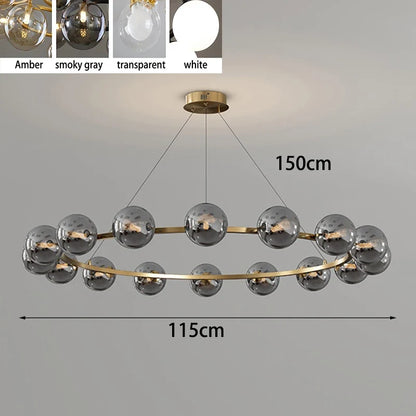 Contemporary Multi-Head Acrylic Glass Pendant Chandelier