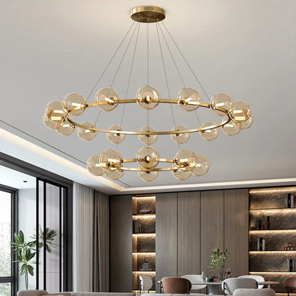 Contemporary Multi-Head Acrylic Glass Pendant Chandelier