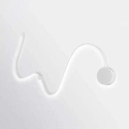 Minimalist white led wall sconce with a sleek curved design and white warm light for contemporary twist decor