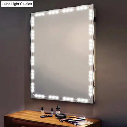Rectangular plastic linear vanity strip light with bright white led lights for contemporary dressing rooms