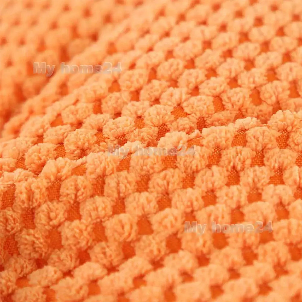 Orange textured knit fabric with raised honeycomb pattern on decorbites corduroy corn kernel throw pillowcase for sofa decor