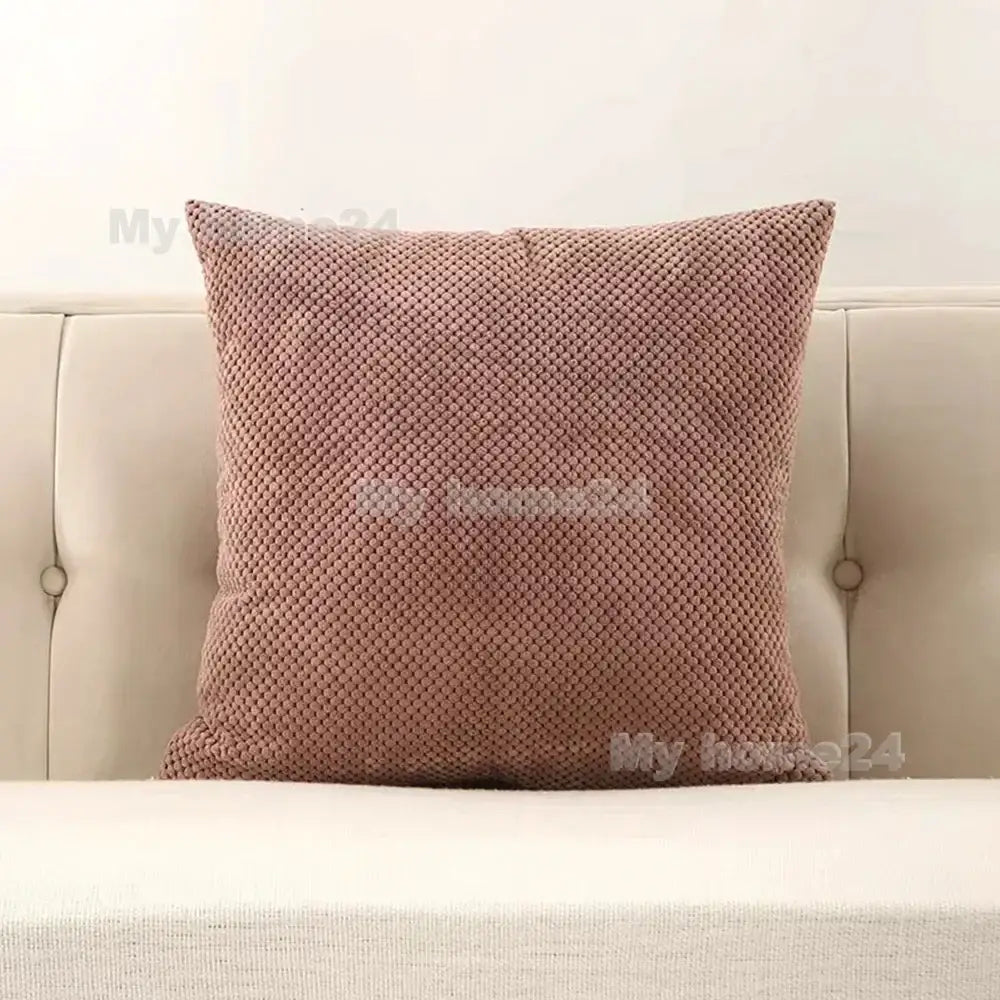 A dusty rose corduroy corn kernel throw pillowcase with textured fabric for living room sofa decor by decorbites corduroy corn