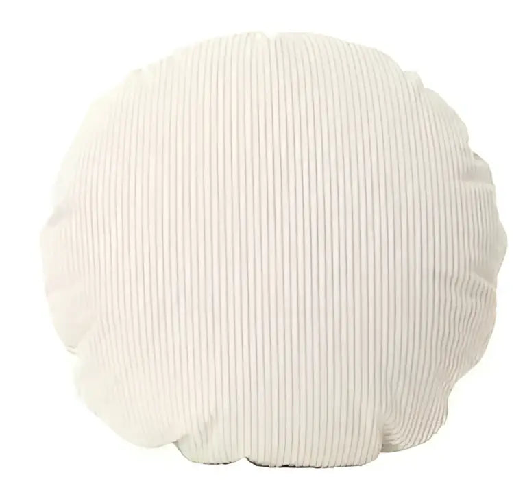Cream-colored corduroy round pillow cover for living room decorbites corduroy round pillow with solid stripe design