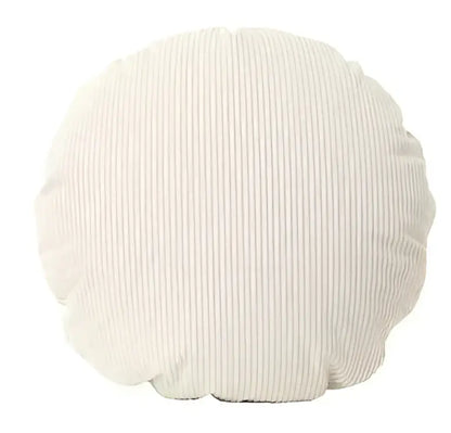 Cream-colored corduroy round pillow cover for living room decorbites corduroy round pillow with solid stripe design