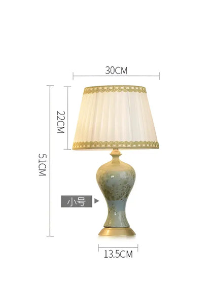 Decorbites country ceramic table lamp with textured celadon base and gold accents for bedroom decorbites country ceramic table lamp with textured celadon base and gold accents for bedroom decor