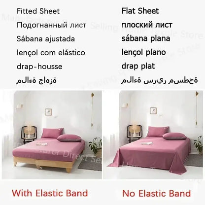 Pink fleece bed sheet with elastic band for snug fit in decorbites cozy autumn winter cream and red bear duvet set