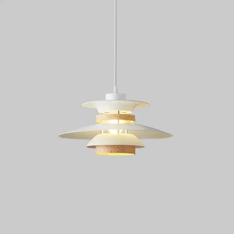 Cream and amber umbrella shape pendant light with white and light wood layered design for living room decorbites colorful umbrella