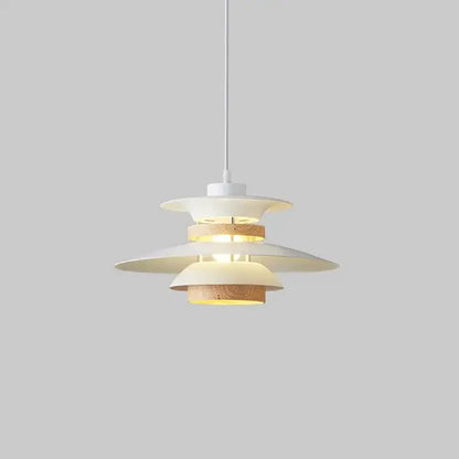 Cream and amber umbrella shape pendant light with white and light wood layered design for living room decorbites colorful umbrella