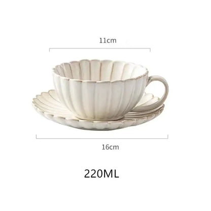 Cream scalloped ceramic afternoon tea cup and saucer in cream color perfect for decorbites ceramic afternoon dining