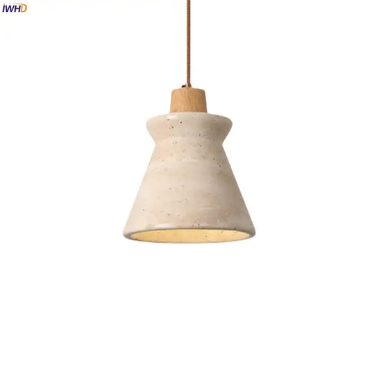 Cream speckled ceramic pendant light with wooden top decorbites led wood yellow ideal for bedroom lighting decor
