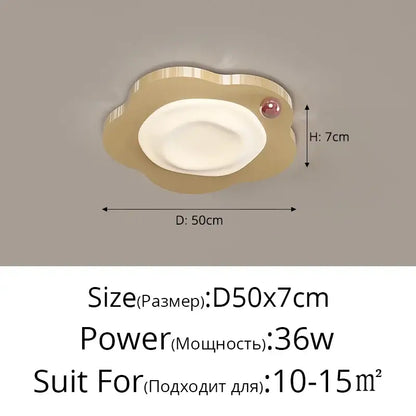 Cream style beige cloud led ceiling light with gold frame white panel and pink gemstone accent for bedroom decorbites ceiling light