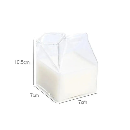 Transparent plastic milk box filled with white milk in decorbites creative milk glass cup set of 2 for kitchen use
