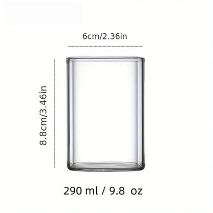 Clear glass creative square glass gold rim cold drink cup holding 290 ml liquid with rectangular shape decorbites creative square