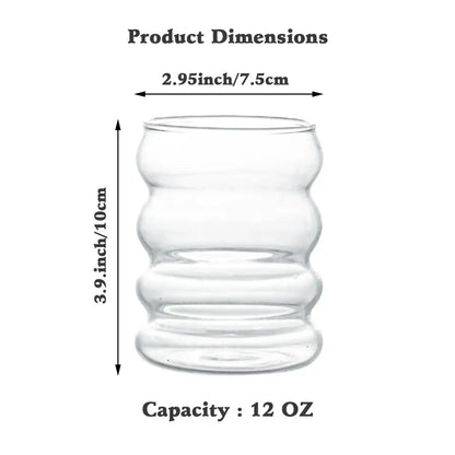 Clear glass tumbler with wavy segmented design from decorbites creative styling glass drinkware for dining room