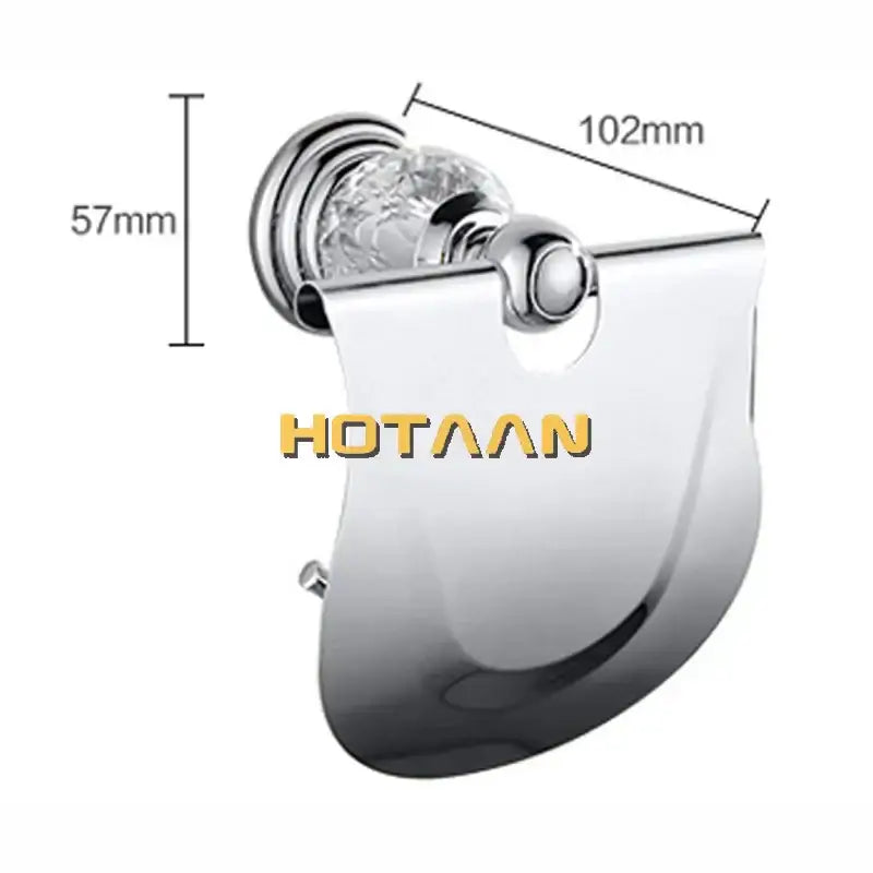 Chrome finished paper holder with decorbites crystal chrome accent and sleek modern design for bathroom wall mount
