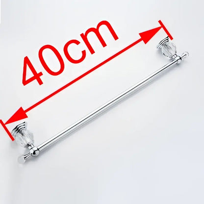 40cm long crystal chrome towel bar with faceted accent knobs in chrome finish for bathroom decorbites crystal chrome rack