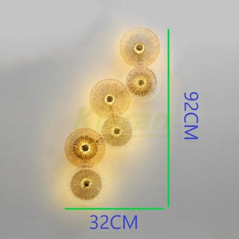 Golden circular crystal led wall lamp with woven rattan design and warm glow for living room decorbites crystal led wall use