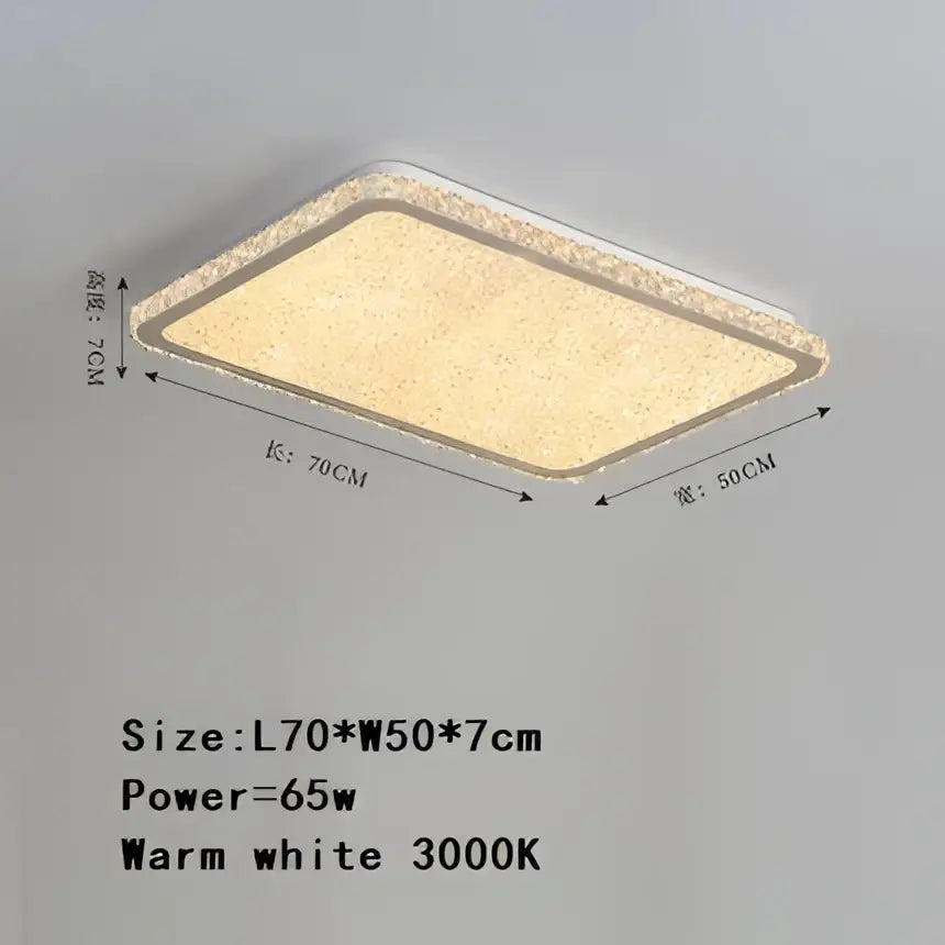 Rectangular ceiling lamp with warm white glow, textured gold frame, and diffused glass for decorbites crystal round ceiling