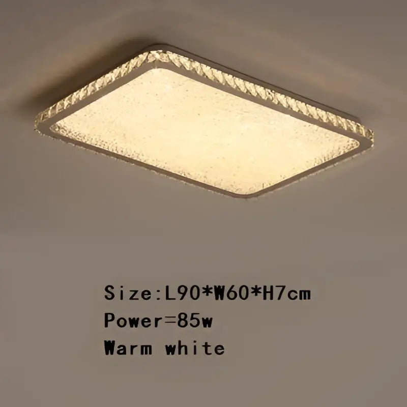 Rectangular ceiling lamp with textured warm white light and ornate silver frame for decorbites crystal round ceiling use