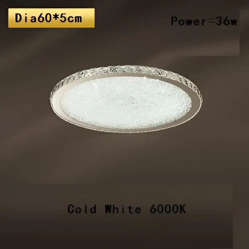 Crystal round ceiling lamp with frosted glass center and ornate crystal-encrusted metallic rim for living room decorbites ceiling lamp