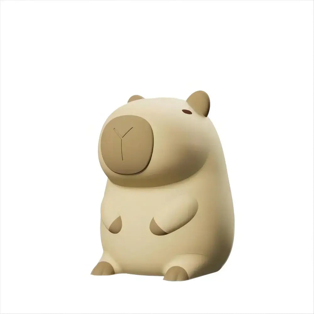 Beige ceramic decorbites capybara silicone night light with rounded minimalist design for bedroom decor