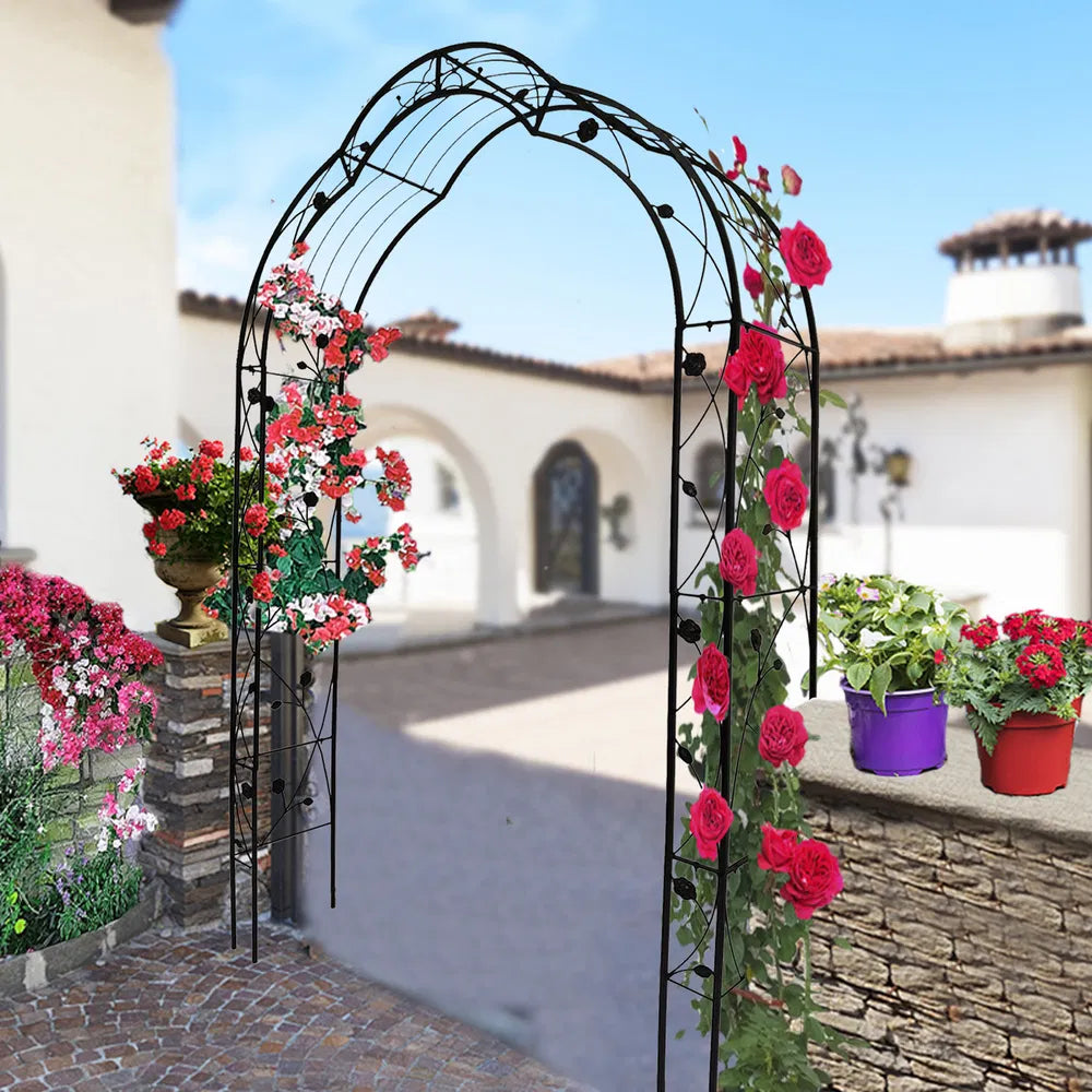 Metall-Gartenbogen Freie Montage mit 8 Stilen Gartenlaube Rankhilfe für Kletterpflanzen Rosenbogen