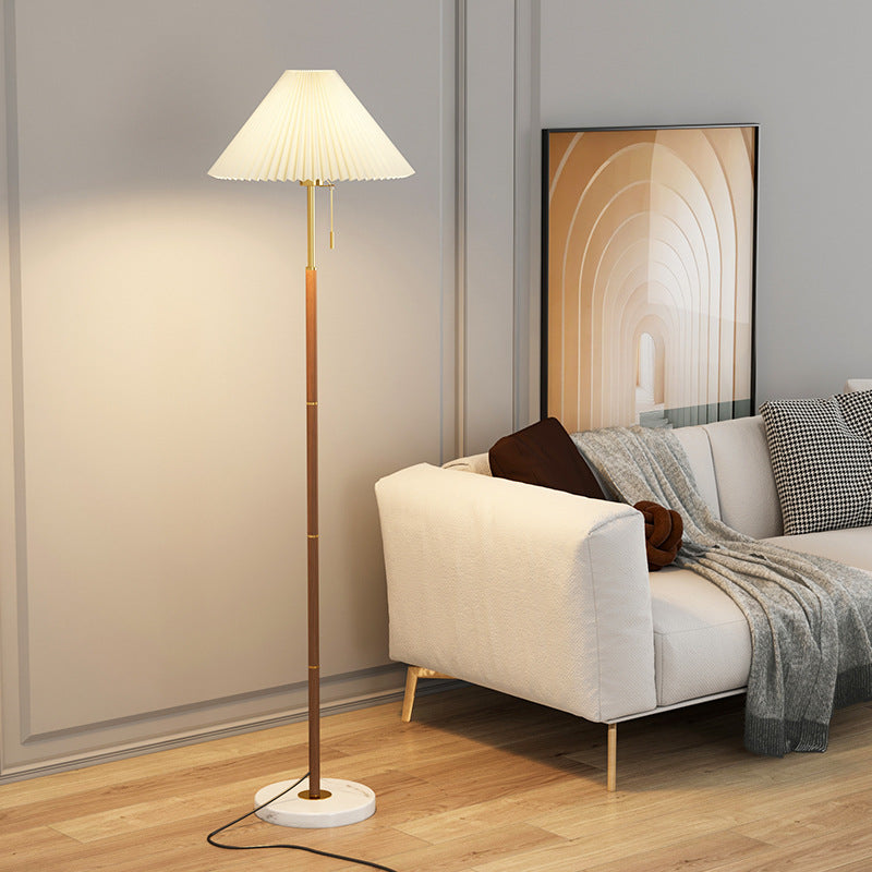 Retro Leichtluxus Holzmaserung Einfache Falten Stehlampe Schlafzimmer Nachttisch Sofa Arbeitszimmer Stehlampe