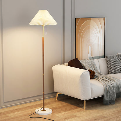 Retro Leichtluxus Holzmaserung Einfache Falten Stehlampe Schlafzimmer Nachttisch Sofa Arbeitszimmer Stehlampe