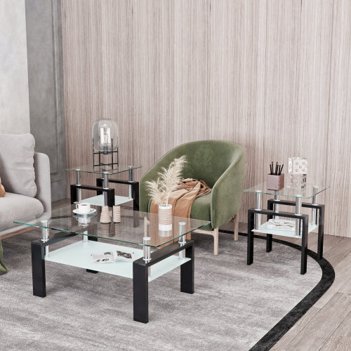 Transparent Glass Square Tables