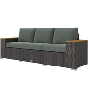 Gray Wicker Outdoor Sofa