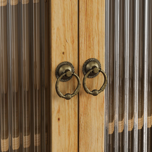 Glas-Tür Vintage Doppeltür Wand-Schrank für Badezimmer, Küche, Esszimmer, Holzfarbe Nicht verfügbar Plattformen- Temu