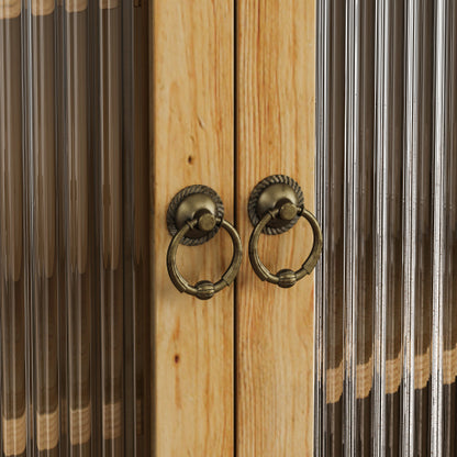 Glas-Tür Vintage Doppeltür Wand-Schrank für Badezimmer, Küche, Esszimmer, Holzfarbe Nicht verfügbar Plattformen- Temu