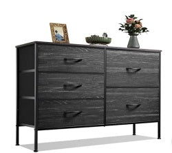 5-Schubladen-Kommode für das Schlafzimmer, Schubladen mit Holztop und Metallrahmen