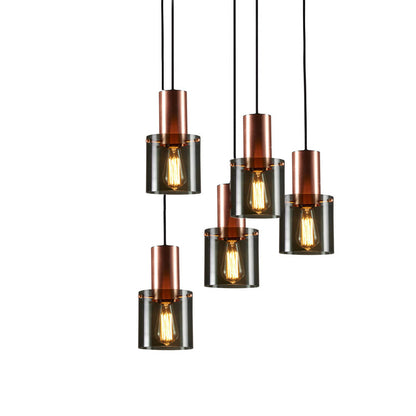 Electroplating Smoky Glass Bar Small Chandelier Bedside Lamp