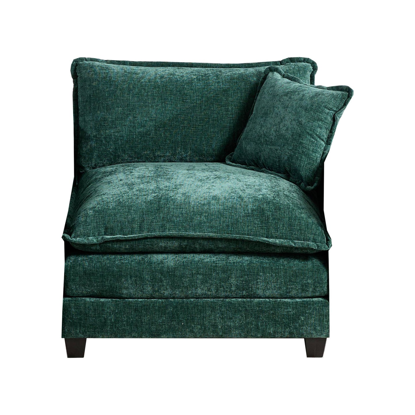 Cloud-Sofa Einzelsitz Armlehnen sind nicht enthalten, modernes Ecksofa, für Wohnzimmer, Schlafzimmer und Wohnung, bequeme zweischichtige gepolsterte Sitzkissen, atmungsaktiver Chenille-Stoff, Grün