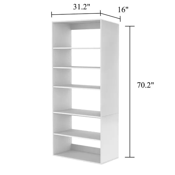 70,2" H Livelylodge Holzmodulares Kleiderschranksystem: Kleiderschrank-Organizer Modernes Offenes Kleiderschranksystem für Schlafzimmer & Ankleidezimmer Weiße Oberfläche für alle Altersgruppen