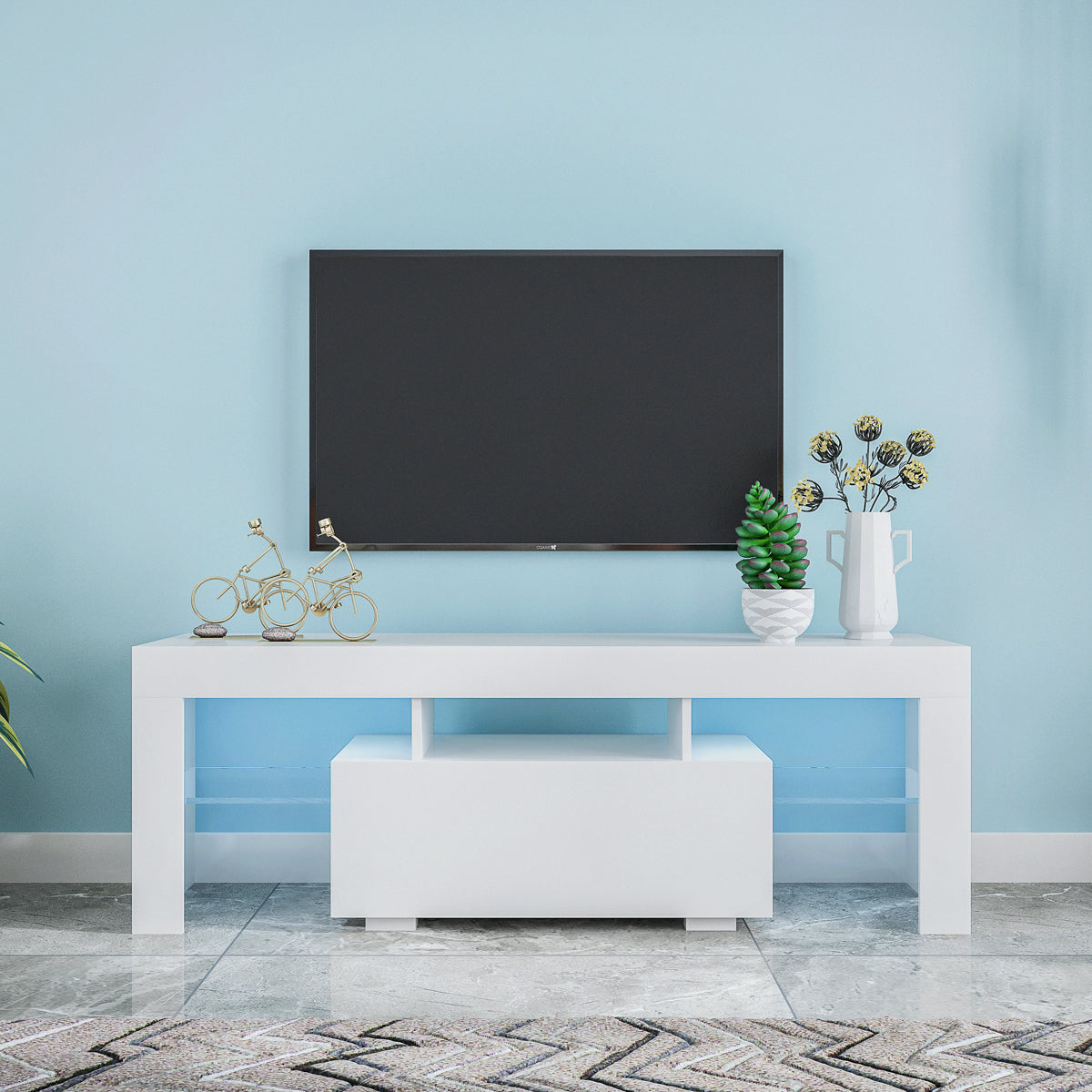 Entertainment TV Stand, Large TV Stand TV Base Stand With LED Light TV Cabinet.